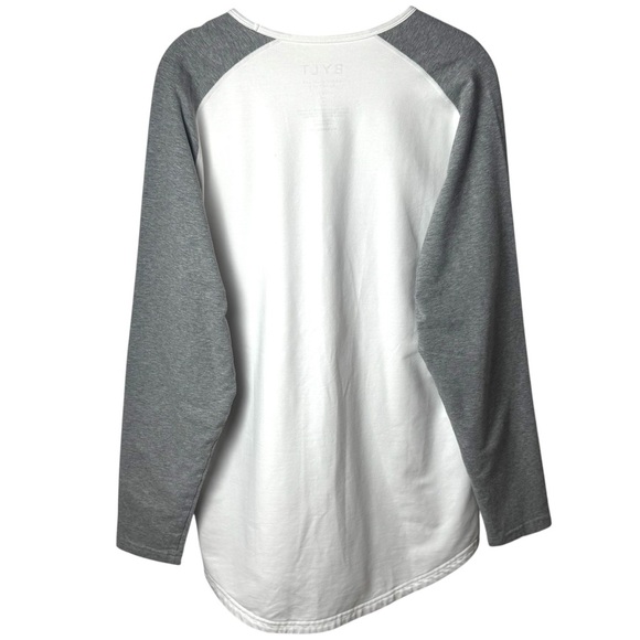 Bylt Basics Drop Cut Lux Long Sleeve Baseball Grey White Athletic Comfort L - Picture 5 of 10